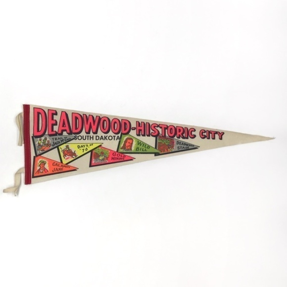 Vintage Deadwood, South Dakota Historic City Pennant Flag